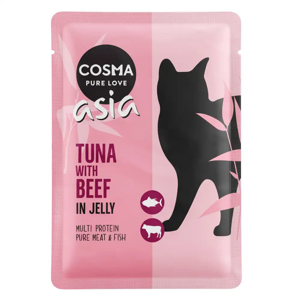 Cosma Asia 6 x 100 g en bolsitas para gatos - Atún con vacuno - Cosma - Comparador de precios