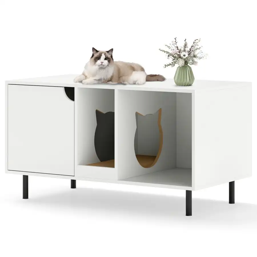 COSTWAY Caja de Arena para Gatos - 100 cm x 52 cm x 55 cm - COSTWAY - Comparador de precios