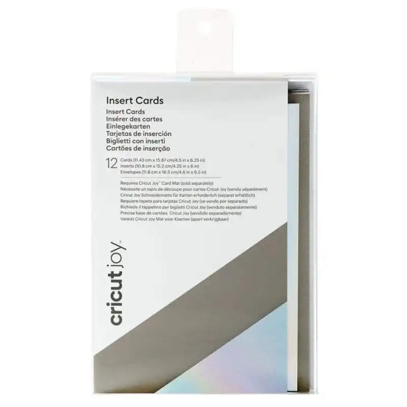 Cricut Holo A68 M18 Joy Tarjetas Insertables Holográficas Gris Plata