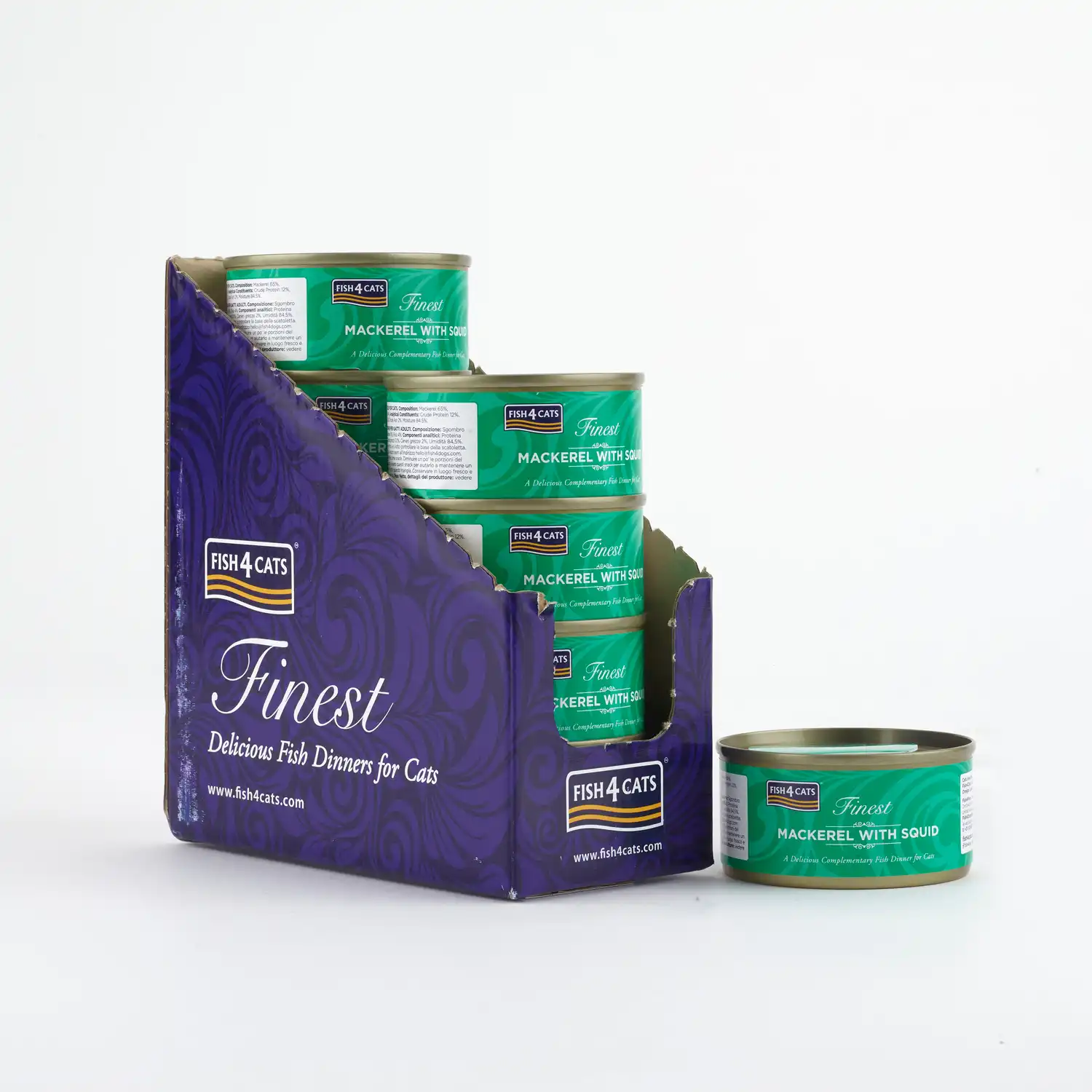 Fish4Cats Lata Filete Caballa con calamar para gatos - 700 g - Fish4Cats - Comparador de precios