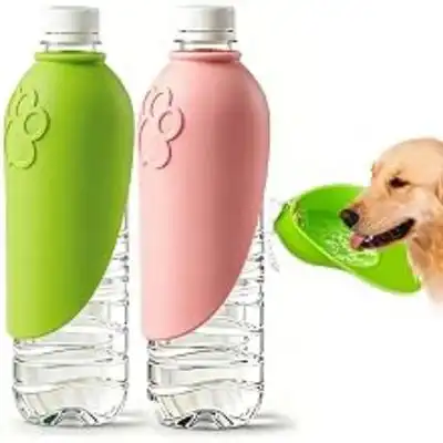 HausPets Botella agua silicona gatos perros: portátil, prueba fugas, ideal - Verde - HausPets - Comparador de precios