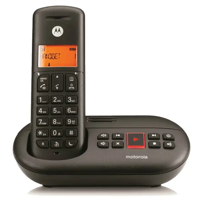 Motorola E211 Teléfono Inalámbrico Negro con Contestador