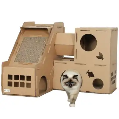 PawHut Rascador para Gato 78x66x57 cm Marrón - 1 Article - PawHut - Comparador de precios