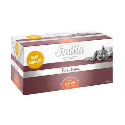 Smilla Fine Menu con delicioso relleno 8 x 100 g - Pollo y salmón con espinacas - Smilla - Comparador de precios