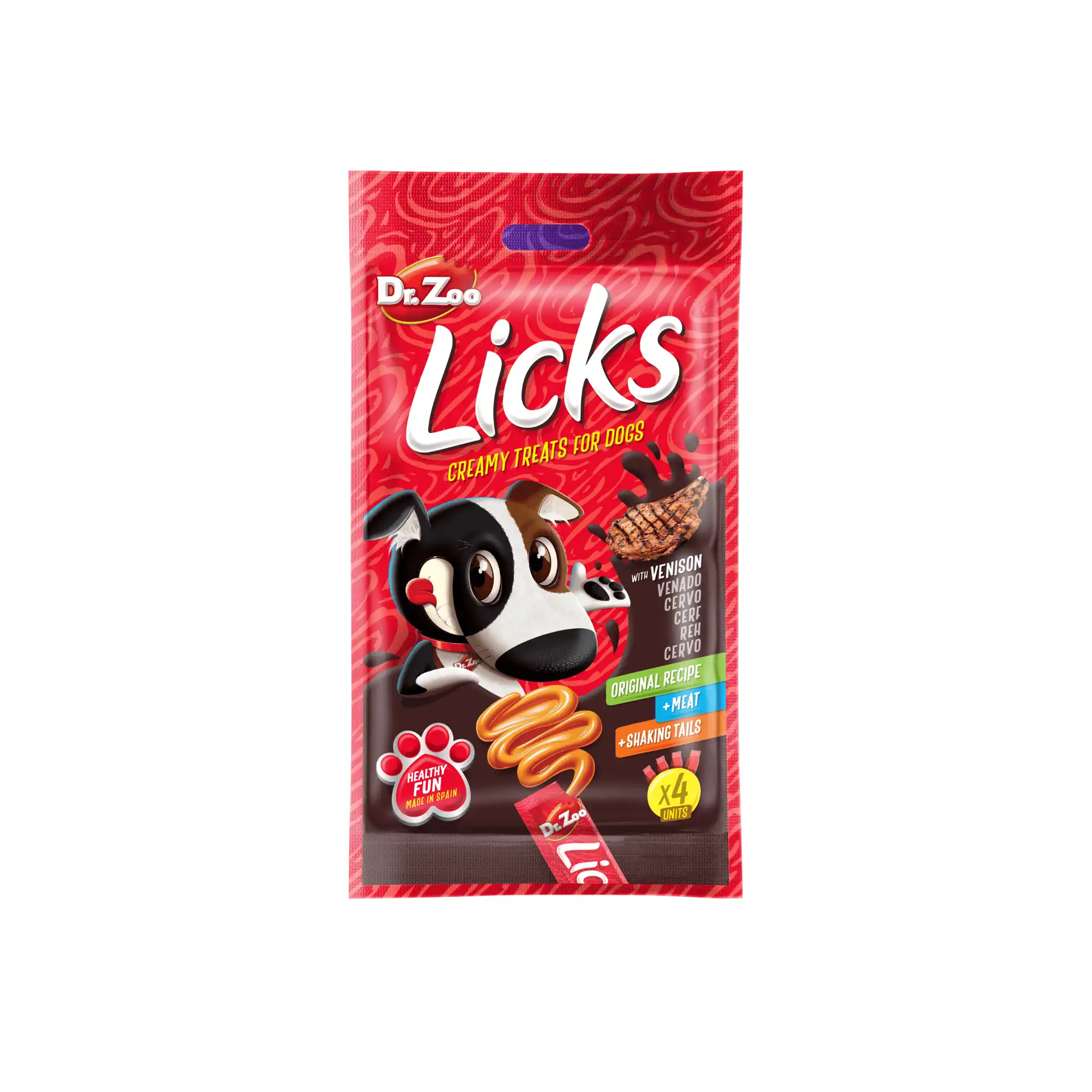 12 x 4 x 15 gr Dr Zoo Licks Snack Líquido De Ciervo Para Perros - Dr.Zoo - Comparador de precios