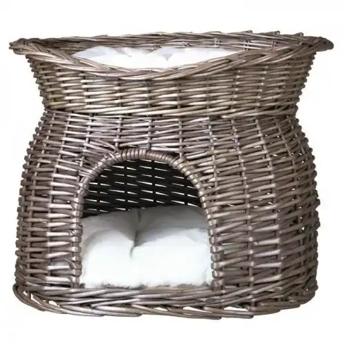 Cueva para gatos Mimbre gris