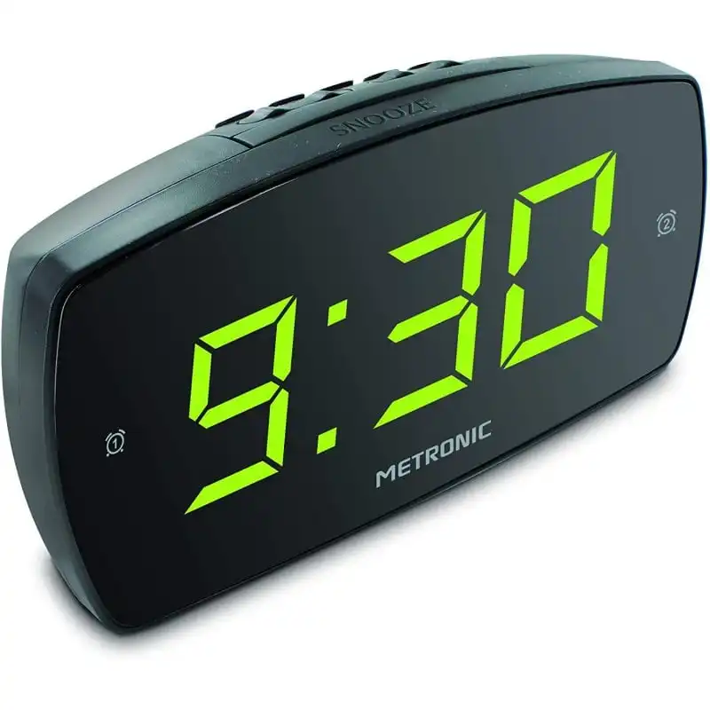 Metronic Despertador Alarma Doble con Pantalla LED Negro