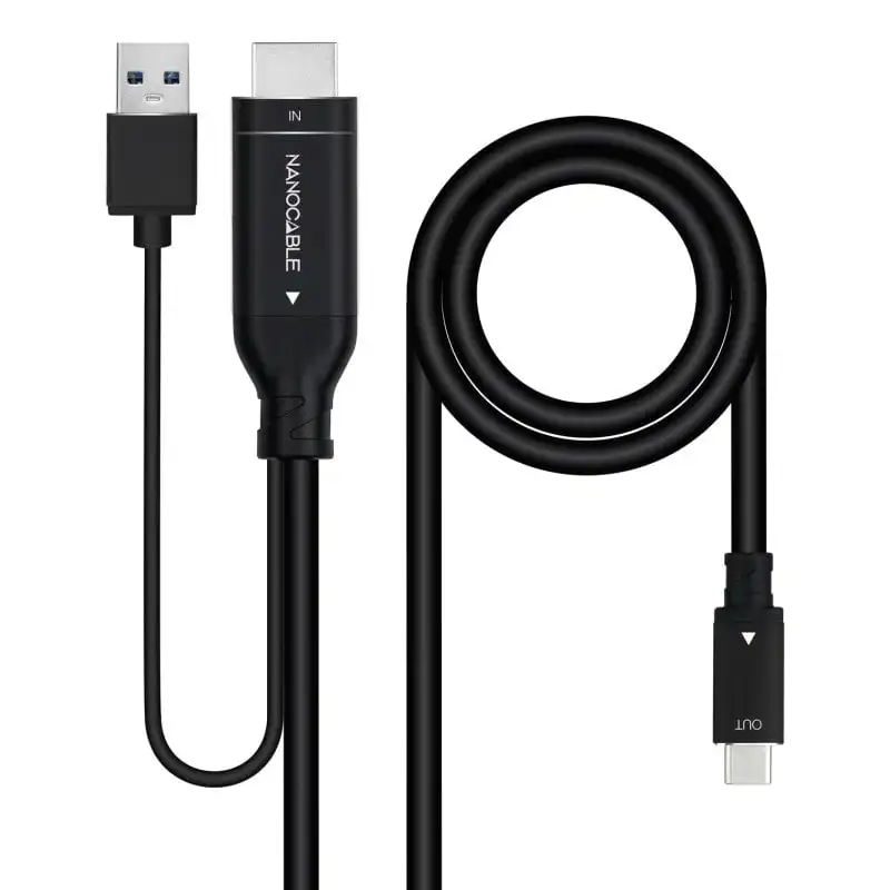 Nanocable Cable DisplayPort Macho a USB-C Macho 1.8m Negro