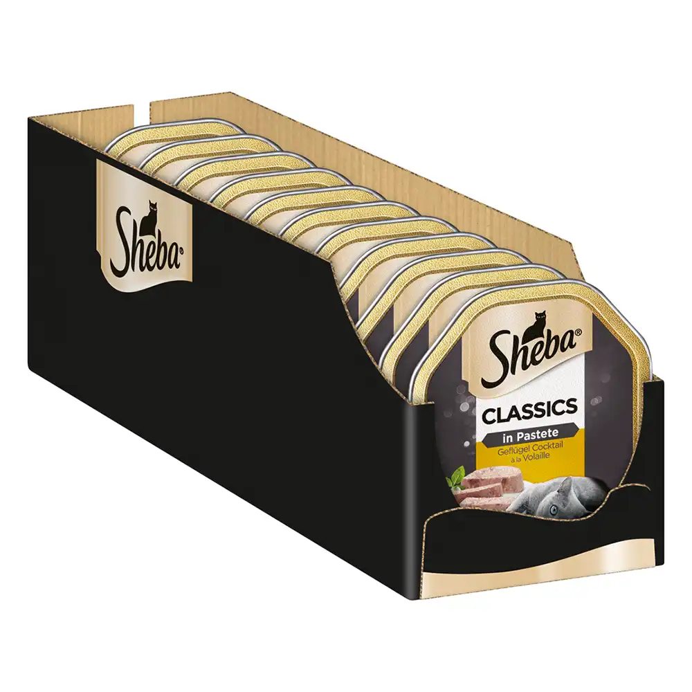 Sheba 22 x 85 g tarrinas Receta única - Classics - paté con cóctel de ave