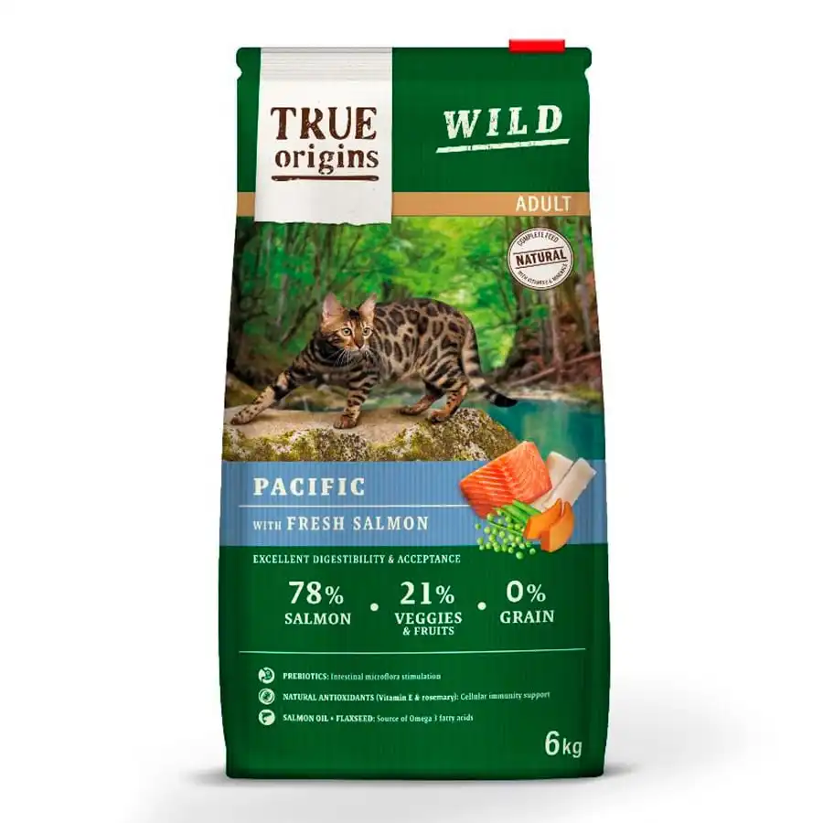 True Origins Adult Wild Pacific Salmón pienso para gatos