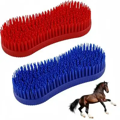 ZooVenture Juego de cepillos de silicona para el cuidado del caballo - 2 piezas - Zooventure - Comparador de precios