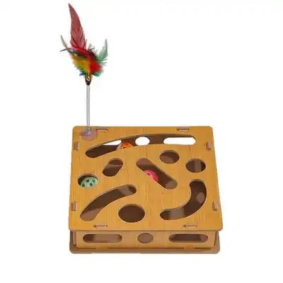 FurryFusion Caja de juguetes educativos para gatos con palo y campana - Artículo 1 - Furry Fusion - Comparador de precios