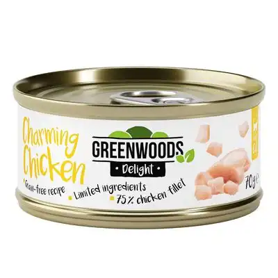 Greenwoods Delight filete de pollo en latas para gatos - 6 x 70 g - Greenwoods - Comparador de precios