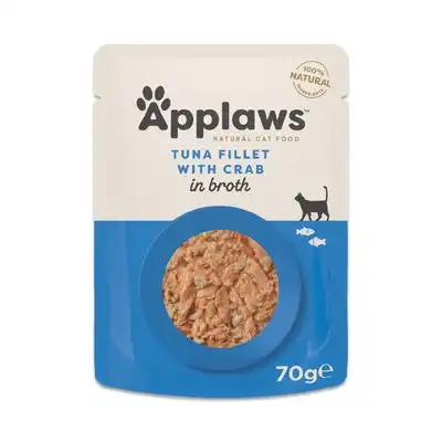 Applaws Cat Natural en caldo 12 x 70 g - Filete de atún con cangrejo - Applaws - Comparador de precios