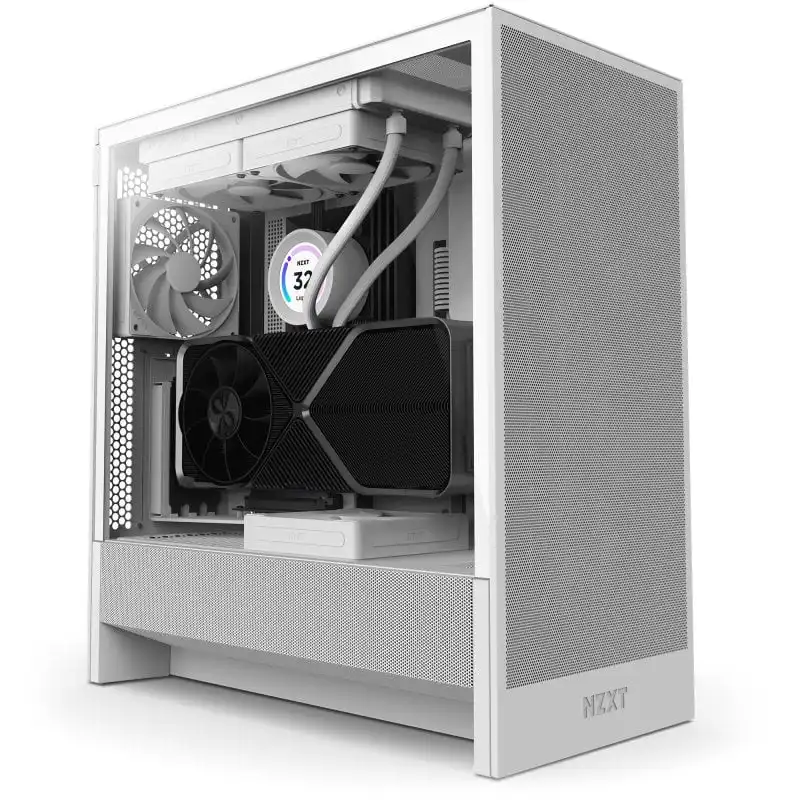 NZXT H5 Flow 2024 Midi Tower E-ATX Cristal Templado USB-C Blanca