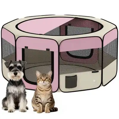 PawHut Parque para Mascota 120x120x58 cm Rosa - 1 Article - PawHut - Comparador de precios