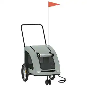 Remolque De Bicicleta Mascotas Hierro Tela Oxford Gris Vidaxl - VIDAXL - Comparador de precios