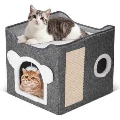 UAMLY Escondite para gatos con rascador de bola colgante - 1 pieza - Uamly - Comparador de precios