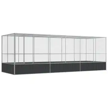 vidaXL Pajarera con extensión de acero color plateado 625x207x212 cm - VIDAXL - Comparador de precios