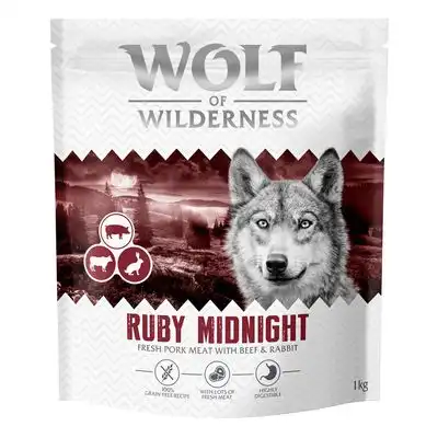 Wolf of Wilderness Adult «Ruby Midnight» vacuno y conejo, sin cereales - 1 kg - Receta nueva - Wolf of Wilderness - Comparador de precios