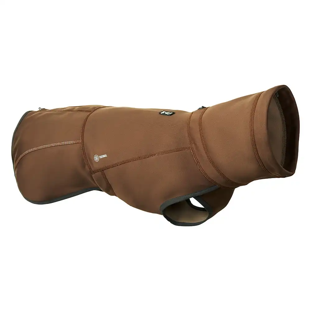 Abrigo Hurtta Bare Softshell Chocolate para perros - 50 cm aprox. de longitud dorsal