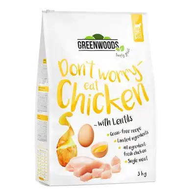 Greenwoods 3 kg pienso para gatos ¡con 5 € de descuento! - Pollo con lentejas, patatas y huevo - Greenwoods - Comparador de precios