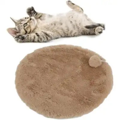 HausPets Alfombrilla redonda gatos/perros, 45 cm, gris, antideslizante - Gris leche - 30 cm - HausPets - Comparador de precios