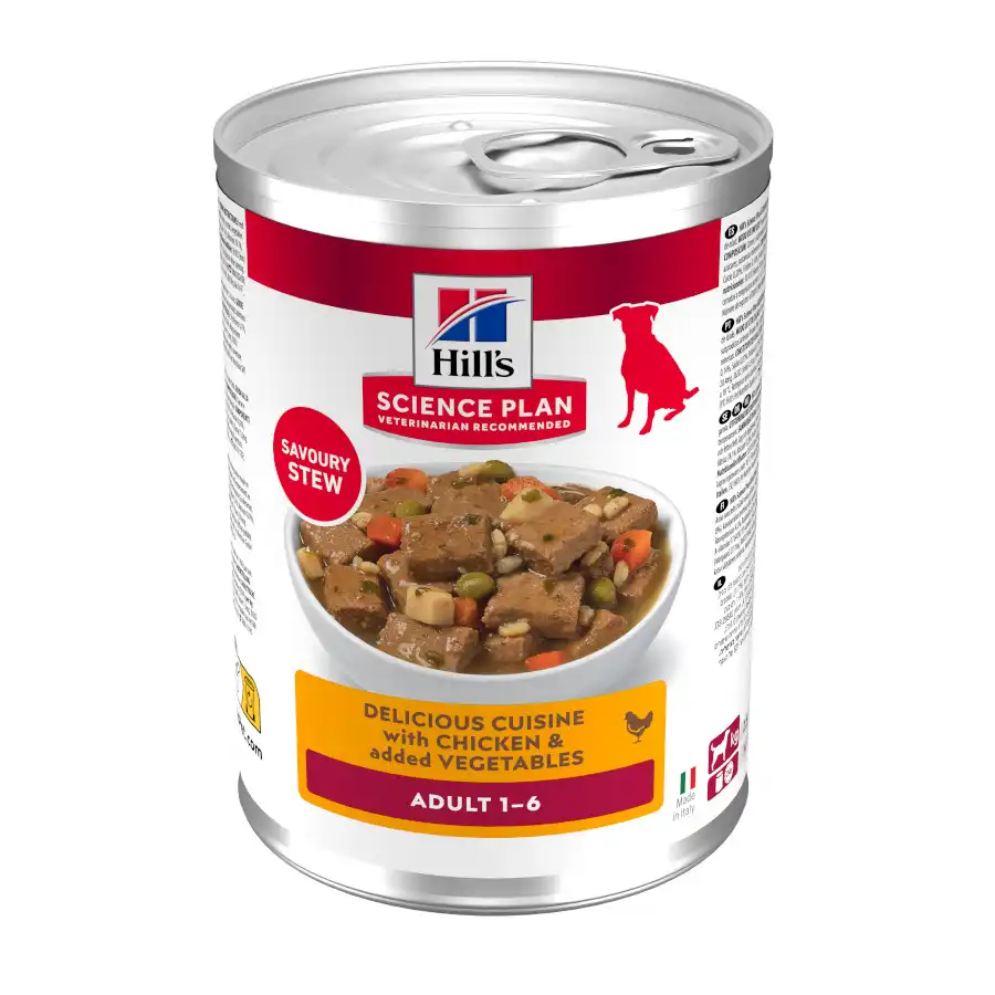 Hill's Science Plan Adult Estofado con pollo y verduras lata para perros 363 g - Hills - Comparador de precios