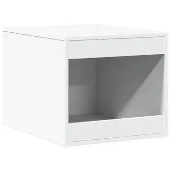 Mueble Arenero Para Gatos Madera Ingeniería Blanco 47x59x42 Cm Vidaxl