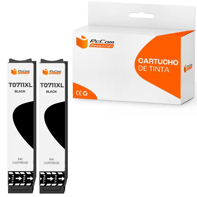Pccom Essential Cartucho Tinta Compatible Epson T0711/T0891 Negro Pack 2