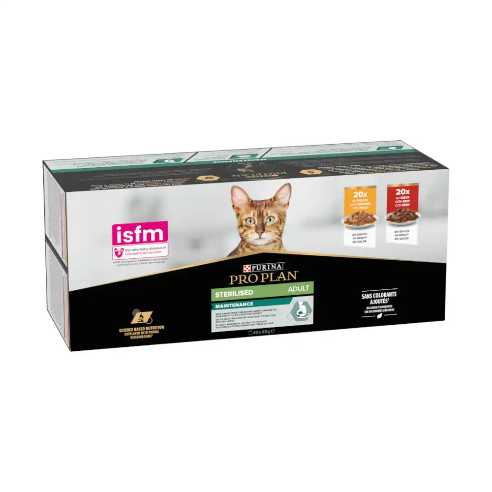 PURINA PRO PLAN Sterilised Adult 40 x 85 g - Vacuno y pollo - Pro Plan - Comparador de precios