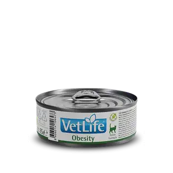 Vet Life Fórmula Felina Obesity Comida Húmeda Para Gatos Farmina 12x85 G