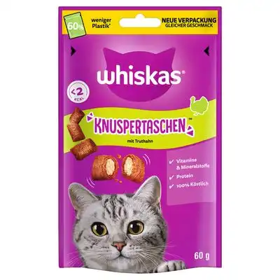 Whiskas Knuspertaschen snacks crujientes - Pavo (60 g) - Whiskas - Comparador de precios