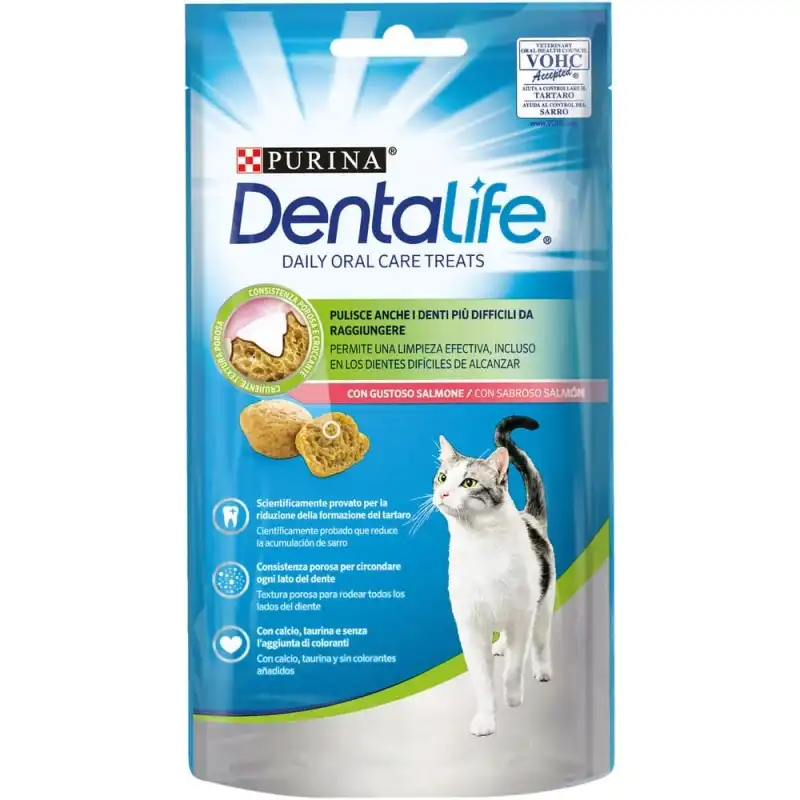 8 x 40 gr Pack Dentalife de snacks dentales para gatos de salmón - Dentalife - Comparador de precios