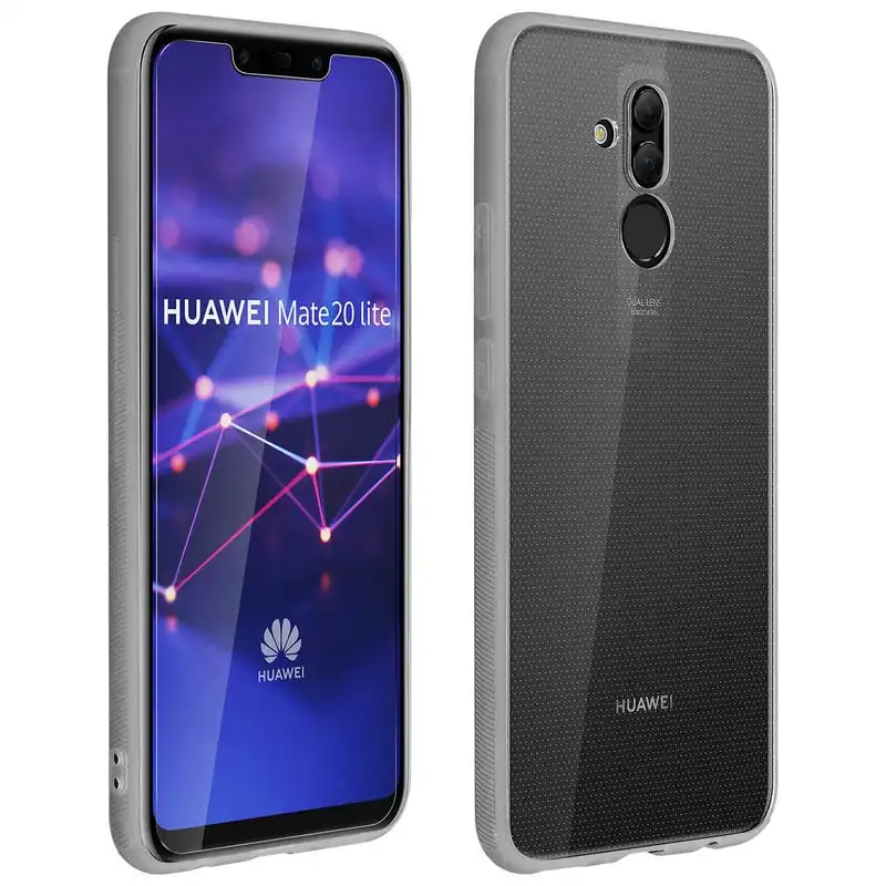 Avizar Funda Silicona Transparente + Cristal Templado para Huawei Mate 20 Lite