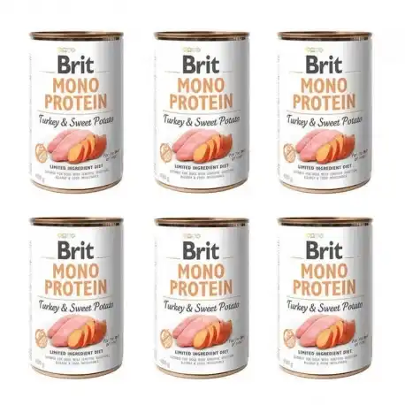 Brit MonoProtein Comida Húmeda para Perros con Pavo y Boniato, 6 x 400 Gr - Brit - Comparador de precios