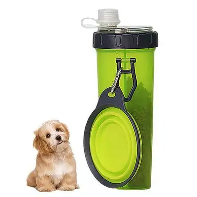FurryFusion Botella 2 en 1 para agua y comida de perro - Verde - Furry Fusion - Comparador de precios