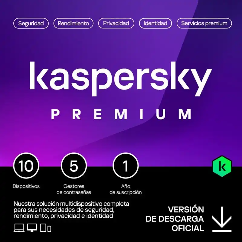 Kaspersky Premium Total Security 10 Dispositivos Licencia Digital 1 Año