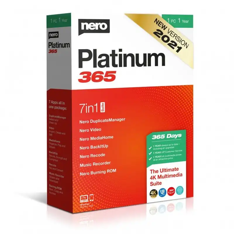 Nero Platinum 365 7 en 1 Suite 1 PC 1 Año