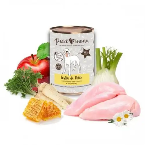 Pack de 12 latas de comida húmeda para perros Puromenu sabor pollo - Puromenu - Comparador de precios