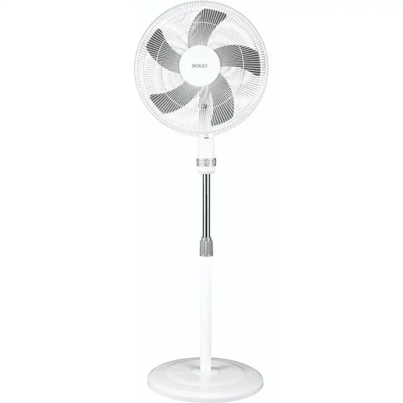 Sogo Ventilador de Pie 50W Blanco/Plata