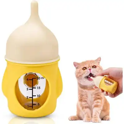 ZooVenture Biberón de silicona de 20 ml para cachorros/gatitos, amarillo - Color: Amarillo Capacidad: 20 ml - Zooventure - Comparador de precios