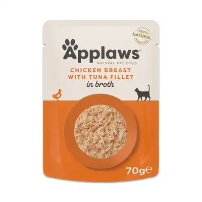 Applaws Cat Natural en caldo 12 x 70 g - Pechuga de pollo con filete de atún - Applaws - Comparador de precios