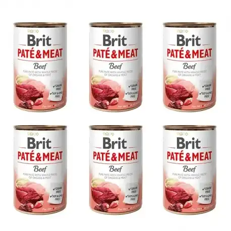 Brit Paté&Meat Beef Comida Húmeda para Perros con Ternera, 6 x 400 Gr - Brit - Comparador de precios