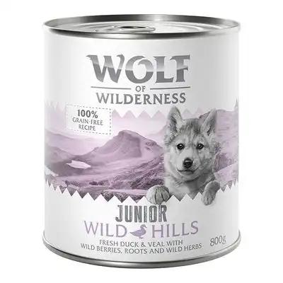 Little Wolf of Wilderness 6 x 800 g -  Wild Hills Junior, con pato y ternera - Wolf of Wilderness - Comparador de precios