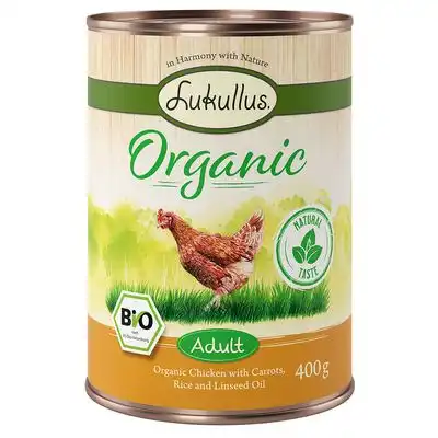 Lukullus Adult Organic Pollo con zanahoria (sin gluten) - 6 x 400 g - Lukullus - Comparador de precios