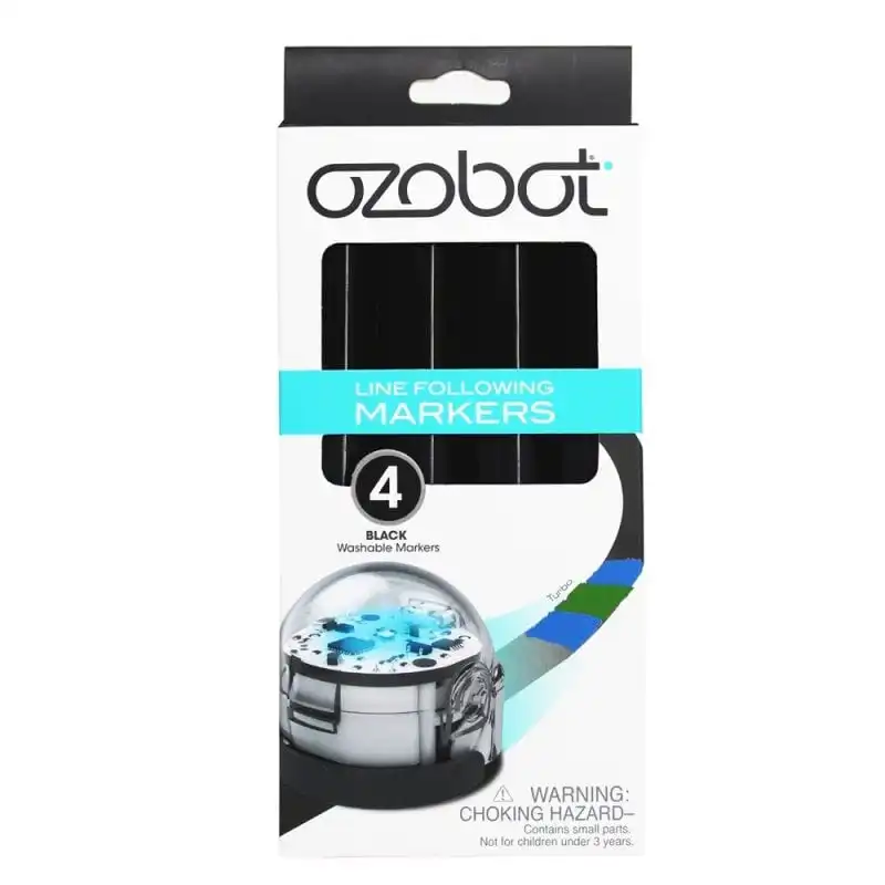 Ozobot Rotuladores Lavables Negro Pack 4 Unidades