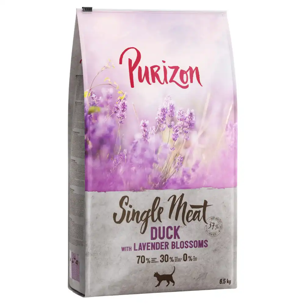 Purizon 6,5 kg pienso para gatos en oferta: 5,5 + 1 kg ¡gratis! - Single Meat con pato y flores de lavanda - Purizon - Comparador de precios