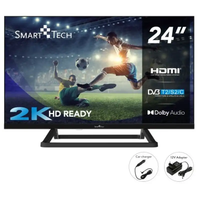 Smart Tech 24HN01V3CA 24" LED HD Ready con Cargador de Coche 12V