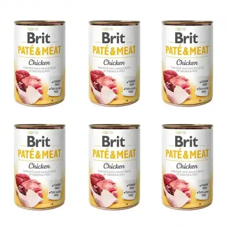 Brit Paté&Meat Chicken Comida Húmeda para Perros con Pollo, 6 x 400 Gr - Brit - Comparador de precios